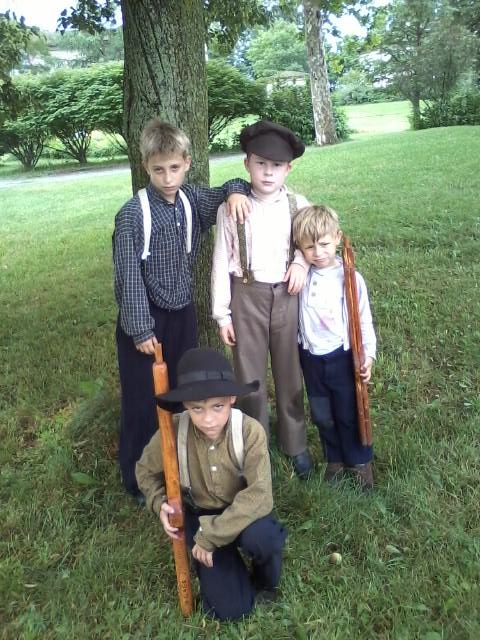 Little soldier boys: Josiah, Mason, Asa and Gage 