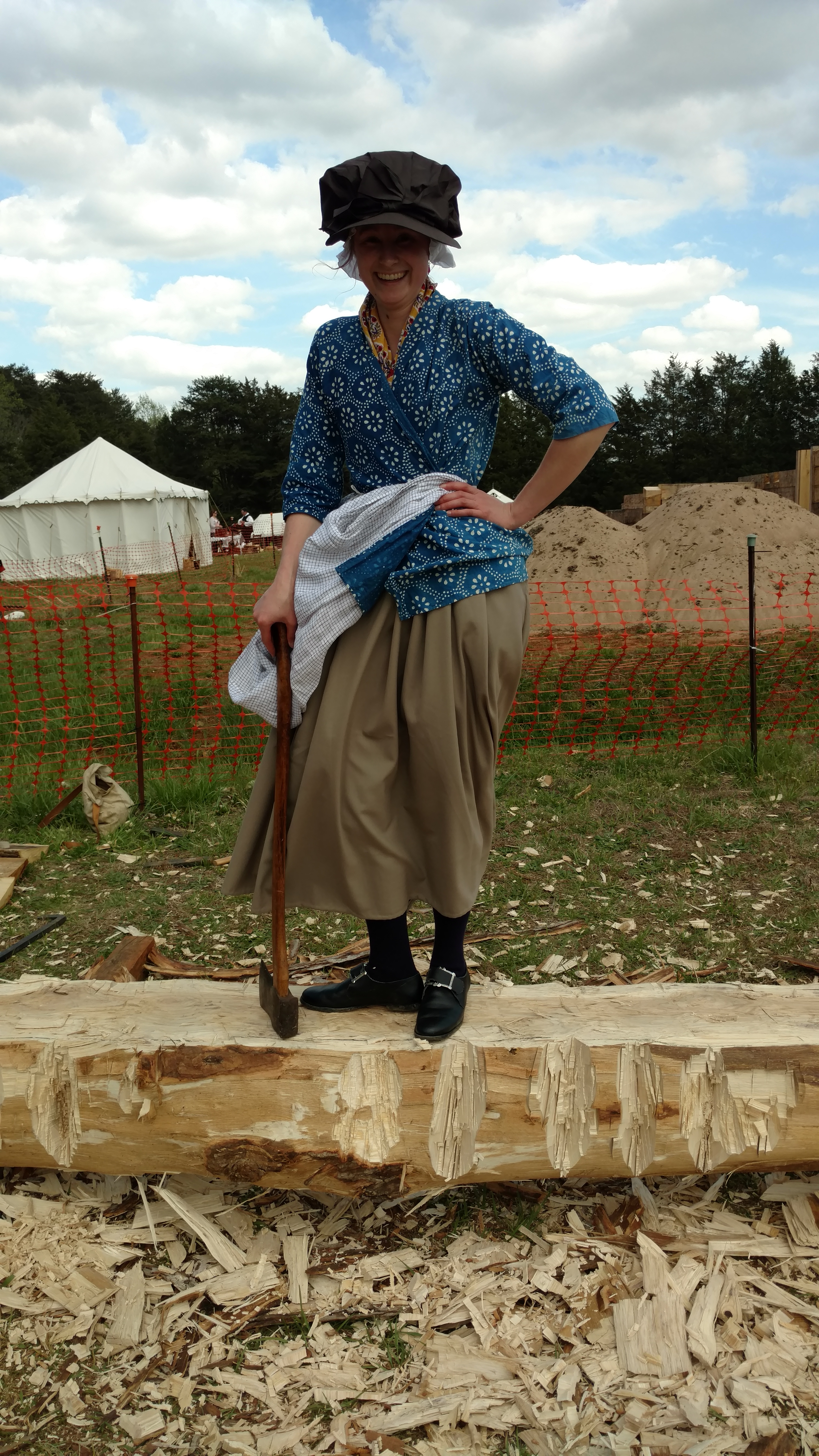 Fort Dobbs wood chopping